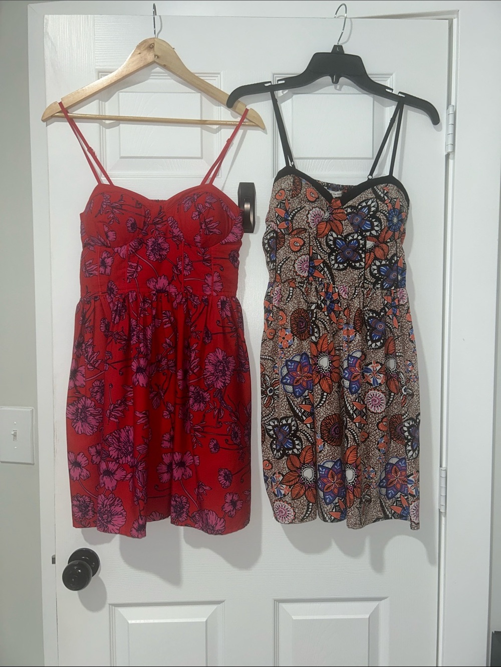 Two Floral Spaghetti-Strap Mini Dress